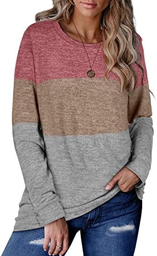 Dukserice prevelike ženske ubodne bluze u boji pulover pulover, puni gornji dugi dugi rukav majica sa dugim rukavima