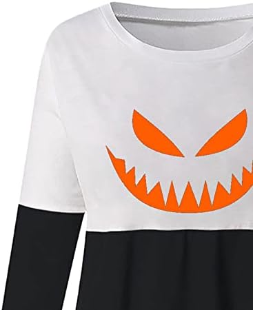 Tifzhadiao ženske košulje Halloween drešene košulje žene lobanje print dugih rukava tunik vrhova dukserica boja blok majica