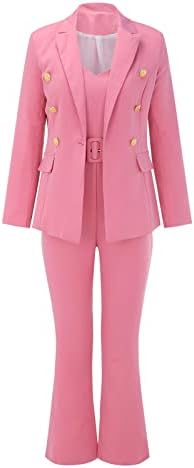 Ženski blistavi za rad Ležerne prilike 2 komada Blazer odijelo Business Outfit Dressingy Button Dugme Down Bluzer Radna jakna