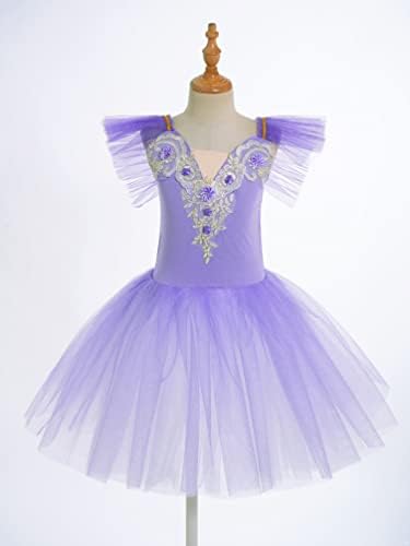 Linjinx Dječje Dječje Dječje Sparkle Ciscess Lace Swan Lake Ballet Dance Haljina Tutu Leotards Ballerina Princess nošnje sa pokrivačem