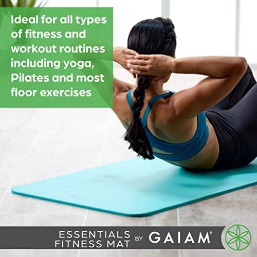 Gaiam Essentials Thick Yoga Mat fitnes & amp; prostirka za vježbanje sa easy-Cinch Yoga Mat carrier remenom, 72D x 24 Š x 2/5 inča