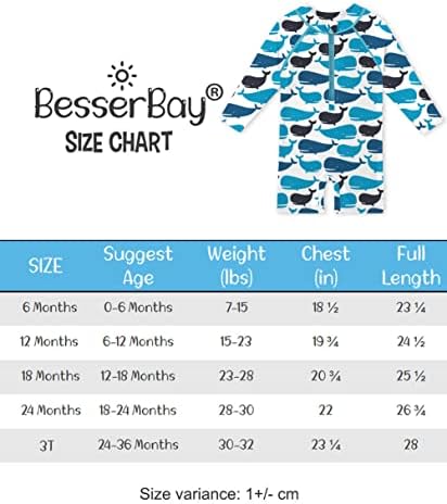 Besserbay baby upf 50+ jednodijelno kupaći kostim zaštitni kostimi za sunčanje dugih rukava 0-36 mjeseci
