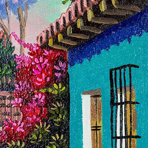 NOVICA osnovne ili dragulj boje Cityscape realističke Slike Slika iz Gvatemale 'put do San Felipea'