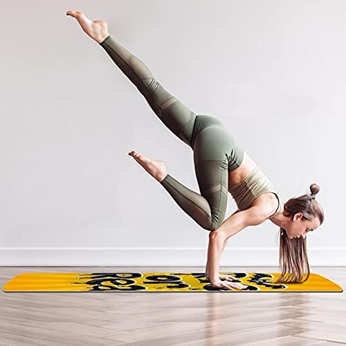 Debela neklizajuća Vježba & amp; fitnes 1/4 prostirka za jogu sa žutim printom za Noć vještica za Yoga Pilates & amp; Vježba fitnesa
