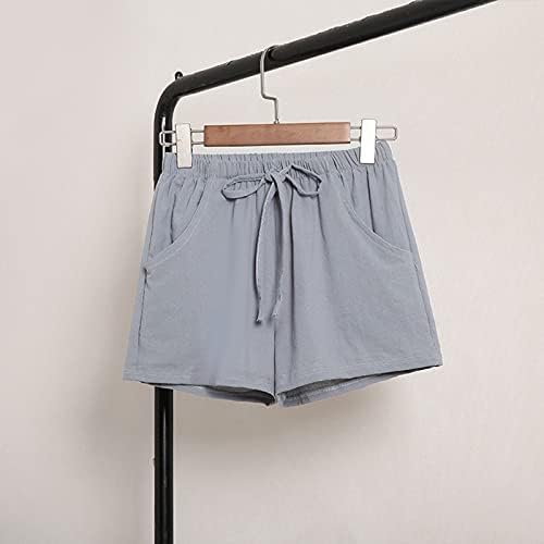 Pamučne kratke hlače za žene Ležerne ljetne kratke hlače sa visokim strukom Slobodne udome udobne salonske kratke hlače prozračne
