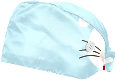 Slatka crtana mačka Radna kapa sa dugmadima i trakom za znoj Podesiva kravata za kravatu za žene i muškarce