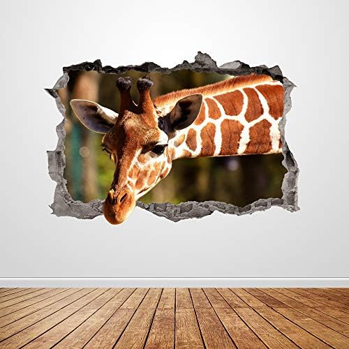 Giraffe Zidna naljepnica Smašena 3D zidna naljepnica za životinje Art Mural Poster Room Decor Poklon up226
