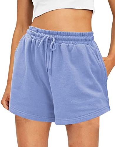 Ženske zveške hlače udobne salone za trčanje Shorts Gym Summer Casual High Struk Atletski kratke hlače sa džepovima