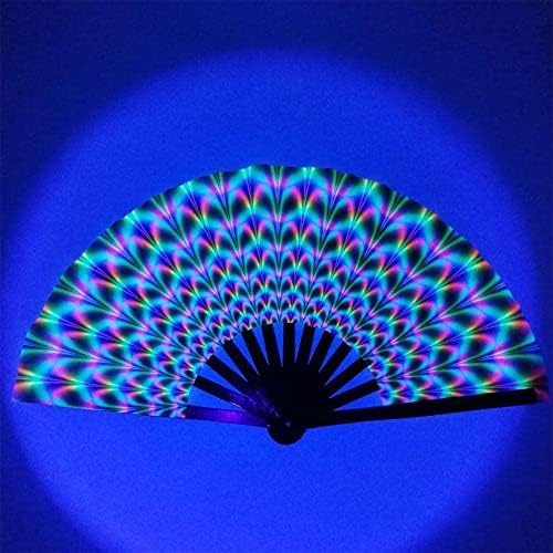 Prijenosni gradijent šareni UV fluorescentni sklopivi ručno rađeni plesni party ručni ukras karneval Veliki zidni bambus ventilator