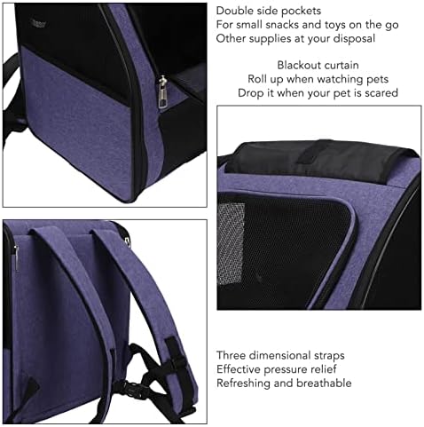 Gloglow nosač ruksaka za pse, Oxford platneni ruksak za kućne ljubimce prozračan ugrađeni sigurnosni pojas velikog kapaciteta za male
