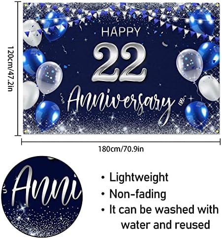Sretna 23. godišnjica pozadina Banner dekor mornarsko plavo-Srebrna Glitter Sretna 23 godine godišnjica vjenčanja tema dekoracije
