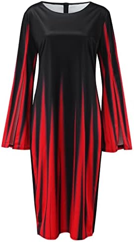 Iqka Holiday haljine za žene Plus Size Casual shift Dress Vestidos Flare Sleeve Graphic Shirt Dress Loose Long tunika