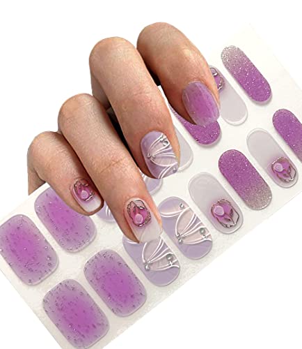 Samoljepljive svjetlucave sjajne ružičaste naljepnice za pune nokte / svjetlije, deblje, čvršće trake laka za nokte za žene tinejdžere