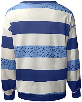 Košulje za žene s dugim rukavima majica Boja blok pulover posada izrez labavo udobne casual vrhove a01