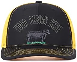 Prilagođeni personalizirani vest zapadnu farmu životinjska krava goveda Angus Bull za muškarce 112 kamiondžija dizajn šešira Tvoj