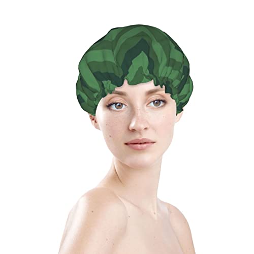 Ženska linija za prekršajnu hašicu za kosu za kosu plairani zeleni plavi dvostruki slojevi vodootporni kapu za tuš kadu