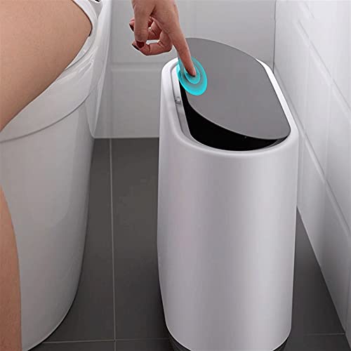 Zukeeljt smeće može smeće može kućni toalet plastični sivi, crni 32 * 31 * 15cm natkriveni toalet kantu za smeće može uska košarica