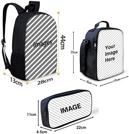 ELEQIN školski ruksak za tinejdžerke učenice 3kom / Set koledž torba za knjige velikog kapaciteta sa torbom za ručak i držačem torbe