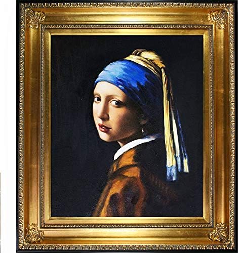 La Pastiche djevojka sa bisernom naušnicom Minature Art, 11 x 10, višebojna, Regency okvir, 32,5x 28,5