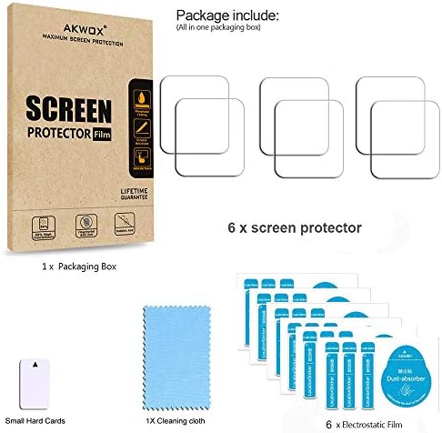 Akwox [6-paket] Zaštitnik zaslona za Huami AmasFit BIP SmartWatch, potpuno pokrivanje zaštitnog filma za protuprovalni ekran