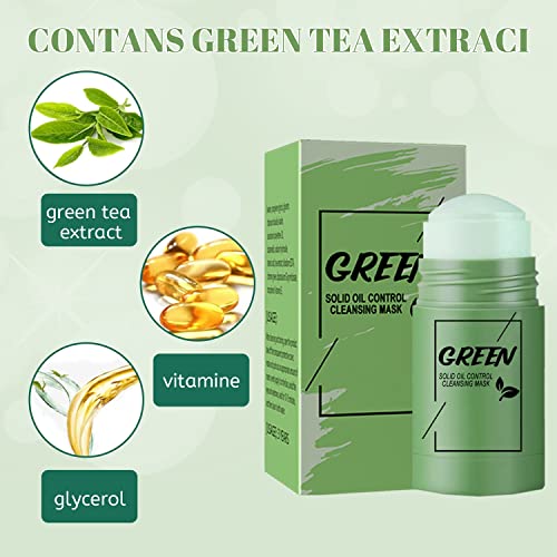Yg LianKai 3kom maska od zelenog čaja za lice, sredstvo za uklanjanje mitesera sa ekstraktom zelenog čaja, dubinsko čišćenje pora,