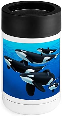 Orca Killer Whale Cooler Cup izolirani od nehrđajućeg čelika može hladnije drhtač nosača sa poklopcima za žene muškarci pokloni