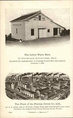 2 fotografije: The Little White Barn i postrojenje SIRTUM CEREAL CO, Ltd. Original Antique Razglednica