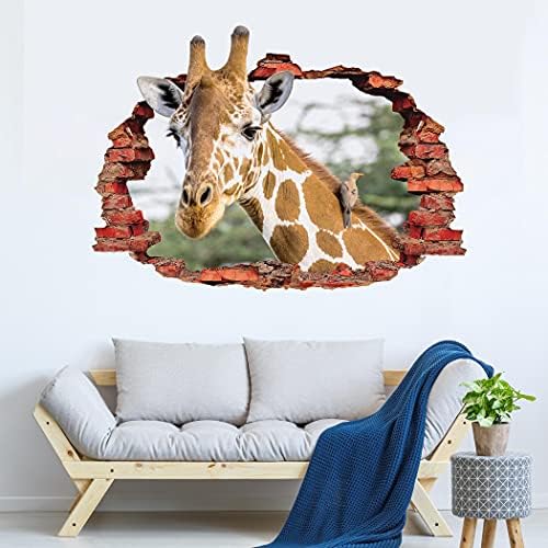 Giraffe Funny zidni naljepnica - Sistem Wall Art - 3D Print Home - Životinjska žirarska medicinska zidna dekor - Giraffe sisarna zidna naljepnica Soba Spavaća soba Jo1013