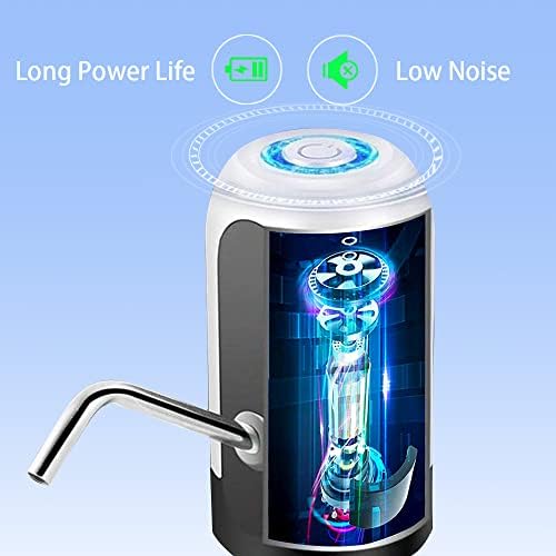 Kneysan 5 galonski dozator vode automatska električna pumpa za flašu vode sa USB pumpom za punjenje vrča za vodu prijenosni dozator za flašu vode za univerzalnu bocu od 2-5 galona-Crna