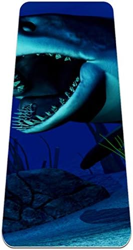 Siebzeh 3D Shark Premium Thick Yoga Mat Eco Friendly Rubber Health & amp; fitnes non Slip Mat za sve vrste vježbe joge i pilatesa