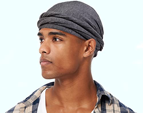 2pcs turban za muškarce satenski obložen halo turbans twist head wraps prethodno vezane lubanje durag valovi do-rag turban pletenica