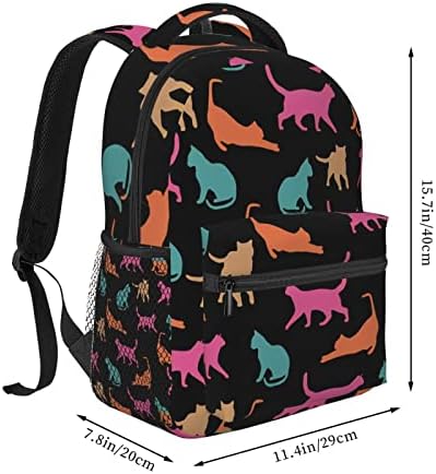 Cat Travel Laptop ruksak ženske torbe za laganu školsku ruksak za djevojke Podesivi kolekcionarski ruksak odgovara 15,6 inčni prijenosnih računala vodootporni muškarci velike crne 06