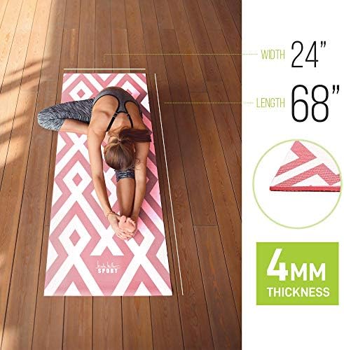 Nicole Miller prostirka za jogu, debela prostirka za vježbe joge za kućnu teretanu sa trakom za nošenje