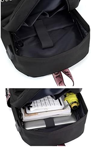 FSRongxi 17inch Nezuko ruksak anime backpacks tanjiro bag zenitsu inosuke rucksack sa USB priključkom za punjenje, besplatni privjesak