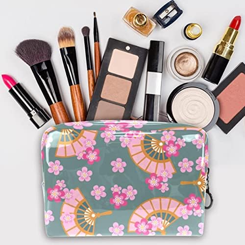 Tbouobt pokloni za muškarce Žene šminke torbe toaletne torbice Male kozmetičke torbe, ružičasti ventilator cvjetni cvjetovi japanski