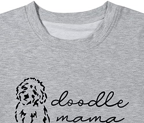 Pas mama dukserica Žene Slatka doodle mama Grafički dugi rukav slobodni modni casual pulover za ljubitelja psa