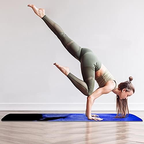 Debela neklizajuća Vježba & amp; fitnes 1/4 prostirka za jogu sa printom Wolf Moona za Yoga Pilates & amp; Vježba fitnesa na podu