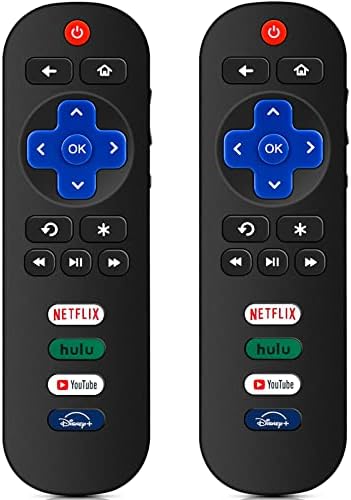 2 paketa univerzalni zamjenski TV daljinski upravljač za Roku TV, za TCL/Hisense/Sharp/Philips / Onn / Element/Insignia Roku TV,s tipkama za prečice Netflix / Disney+ / Hulu / YouTube