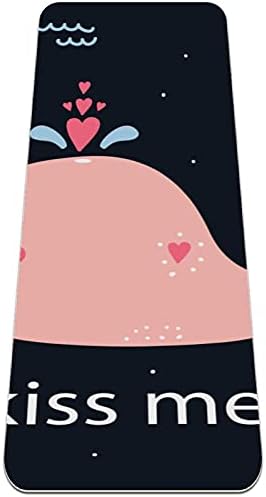 Siebzeh Kiss Me Pink Whale Premium Thick Yoga Mat Eco Friendly Rubber Health & amp; fitnes non Slip Mat za sve vrste vježbe joge i