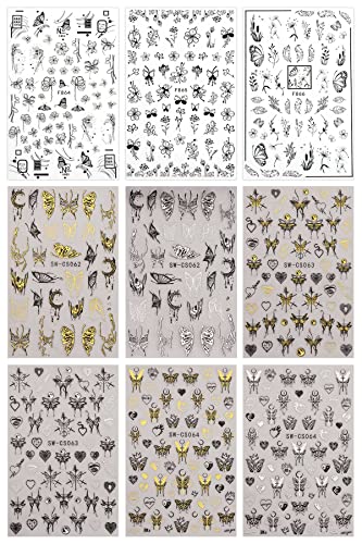 JMEOWIO 9 listova proljeće leptir naljepnice za umjetnost noktiju naljepnice samoljepljive Pegatinas Uñas šareni pribor za nokte Nail