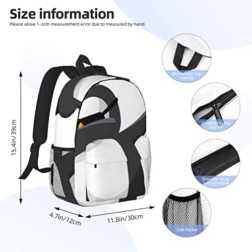 Ewmar Penguin Dabbing 15-inčni lagani studentski ruksak putnički ruksak Računarski torba Ispis