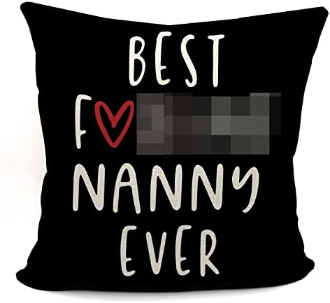 Mancheng-Zi Best Nanny ikad bacanje jastuka, smiješan dar poklon, dar rođendan, 18 x 18 inčni crni posteljina za jastuke za krevet