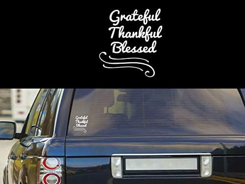 Zahvalna zahvalna blagoslovljena NOK naljepnica Vinilna naljepnica / automobili kamioni Vans zidovi Laptop|Bijela / 5.5 x 5.5 in / NOK100