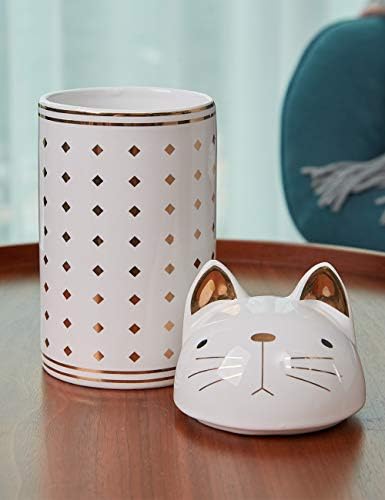 Hacoze Cookie Jar Cat Candy Keramički dekorativni kanister za skladištenje Početna Dekor 8,1 inča