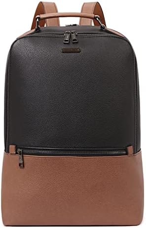 CLUCI ženska kožna torba za laptop ruksak za Laptop 15,6 inčni ruksak za računare Poslovni Casual Travel Daypack College Bag crna sa smeđom