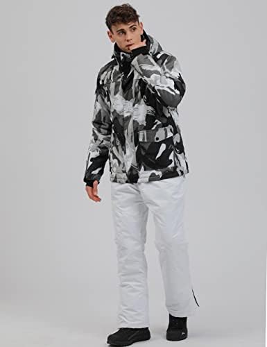 YEEFINE muško skijaško odijelo vodootporno za snijeg dvodijelna jakna za snoubord i Set pantalona otpornih na vjetar Snowsuit zimski