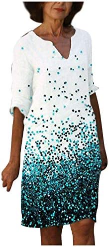lcziwo ženska ljetna Ležerna haljina 2023 elegantna boemska cvjetna Print V izrez kratka rukava na plaži