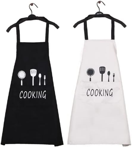2 komada Podesiva kuhinjska pregača za kuhanje, domaća modna pregača otporna na ulje, sadrži 2 džepnu pregaču za muškarce i žene
