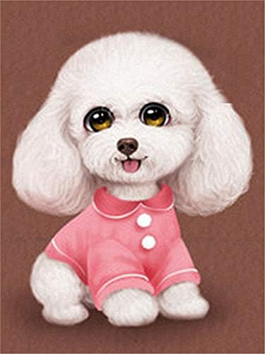 QGHZSCS boja po brojevima Digitalni slikarski komplet za pse životinje za pse za slikanje ručno osposobljeni ART hobi A2